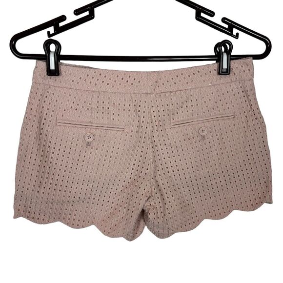 Club Monaco Dusty Pink Eyelet Shorts Scalloped Edge Women's Size 00 - Picture 4 of 7